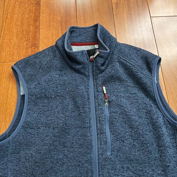 Orvis Men's Classic Fleece Full Zip Sweater Vest Navy Blue Size XL - Picture 2 of 11